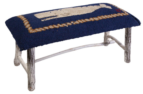 Moby Dick Whale Hickory Bench | Nautical Decor | Furniture