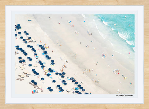 Navy Umbrellas Diagonal Avalon, New Jersey Photographic Print | Coastal Decor | Wall Art