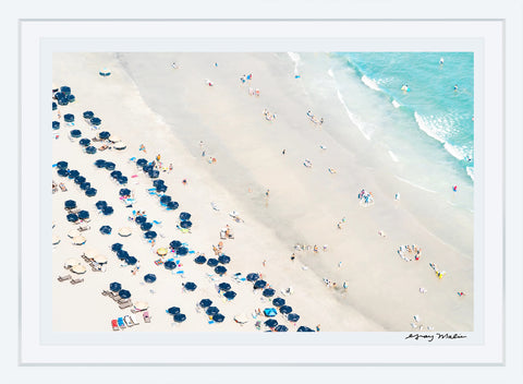 Navy Umbrellas Diagonal Avalon, New Jersey Photographic Print | Coastal Decor | Wall Art