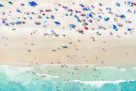 Ocean City Beach Umbrellas, New Jersey Photographic Print | Coastal Decor | Wall Art