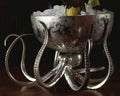 Octopus Pewter Steel Ice Tub Punchbowl | Coastal Decor | Decorative Bowls