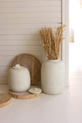 Off-white Ceramic Canisters Set of 2 | Island Decor | Vases