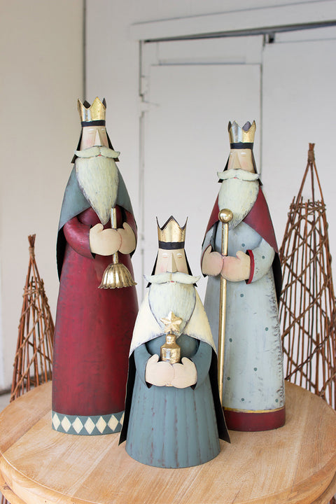 Painted Metal Kings Set of 3 | Seasonal | Christmas