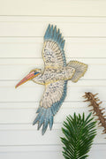 Painted Metal Pelican | Coastal Decor | Wall Art