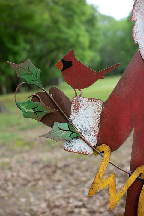 Painted Metal Welcome Santa Yard Art | Seasonal | Christmas