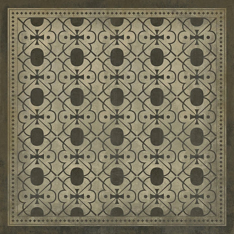 Pattern 05 Holmes Vintage Vinyl Floorcloth Square | Coastal Decor | Rugs