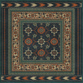 Persian Bazaar Balouch Sambay Vintage Vinyl Floorcloth Square | Island Decor | Rugs