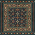 Persian Bazaar Balouch Sambay Vintage Vinyl Floorcloth Square | Island Decor | Rugs