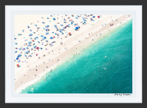 Point Pleasant Blue and White Striped Umbrellas, New Jersey Photographic Print | Coastal Decor | Wall Art