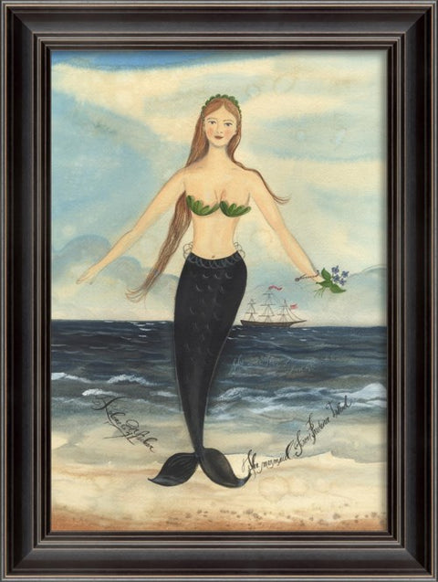 Prudence Island Mermaid Framed Print | Island Decor | Wall Art