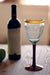 Recycled Wine Glass with Amber Rim Set of 6 | Coastal Decor | Home Accessories
