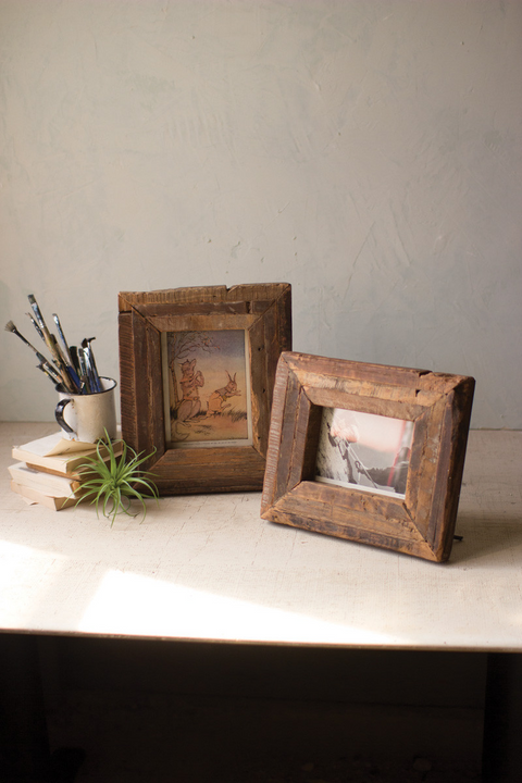 Recycled Wooden Photo Frames Set of two | Coastal Decor | Picture Frames
