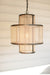 Round Double Layered Woven Fiber and Metal Pendant Light | Island Decor | Lighting