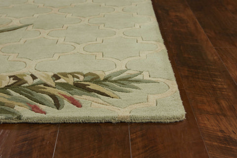 Sage Green Tropical Quatrefoil Area Rug | Island Decor | Rugs