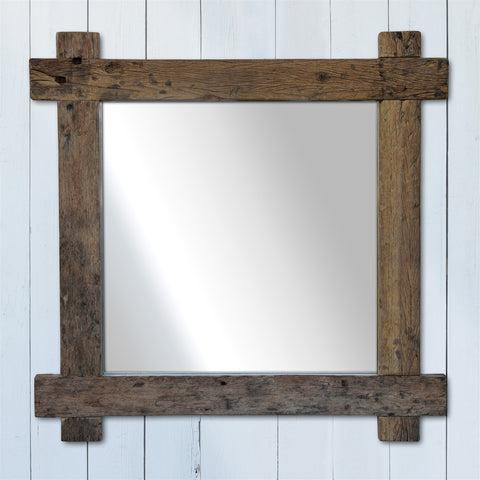Salvaged Plank Wood Mirror | Coastal Decor | Mirrors