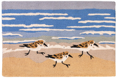 Sandpipers Hooked Wool Rug | Coastal Decor | Rugs