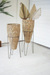 Sea Grass Cone Planters with Iron Stands Set of 2 | Island Decor | Home Accessories