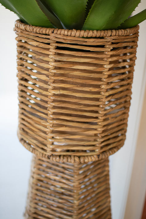 Seagrass and Iron Planter Towers Set of 2 | Island Decor | Furniture