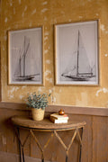 Set of 2 Framed Sailboat Prints under Glass | Nautical Decor | Wall Art