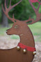 Set of 2 Rustic Reindeer Yard Art with Red Birds | Seasonal | Christmas