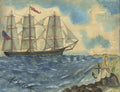 Ship Hope Vintage Vinyl Floorcloth | Nautical Decor | Rugs