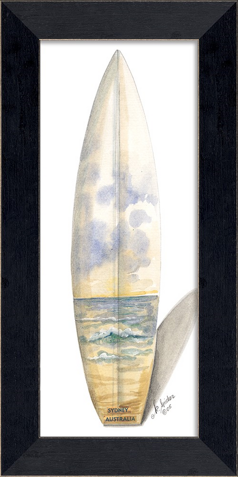 Sidney Australia Surfboard Framed Print | Island Decor | Wall Art