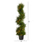 Spiral Cypress Artificial Tree With 80 Clear LED Lights | Seasonal | Artificial Flowers