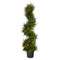 Spiral Cypress Artificial Tree With 80 Clear LED Lights | Seasonal | Artificial Flowers