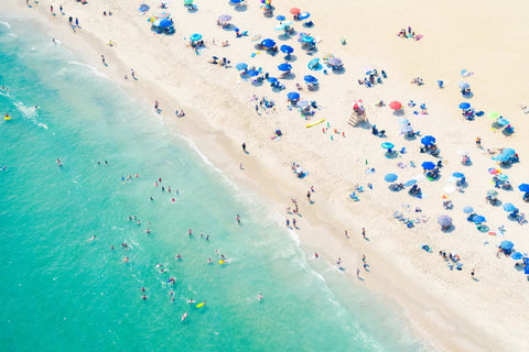 Spring Lake Beach Umbrellas, New Jersey Photographic Print | Coastal Decor | Wall Art