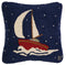 Starlight Sail Hooked Wool Pillow  | Nautical Decor | Pillows
