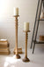 Tall Mango Wood Pillar Candle Stands Set of 2 | Coastal Decor | Candleholders
