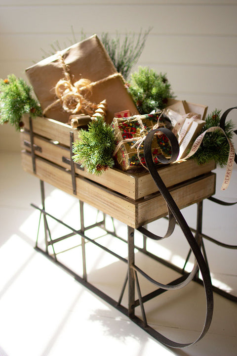 Wood and Metal Christmas Sled | Seasonal | Christmas
