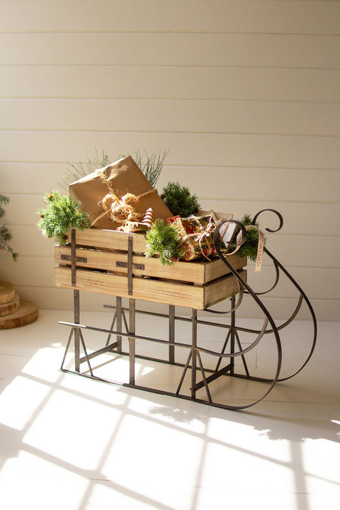 Wood and Metal Christmas Sled | Seasonal | Christmas