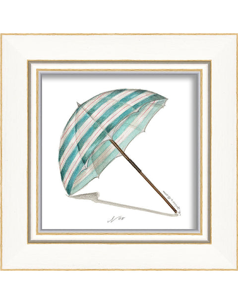 Beach Umbrella Framed Print | Coastal Decor | Wall Art