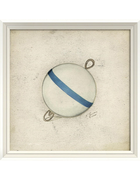 Blue and White Bobber Framed Print | Coastal Decor | Wall Art