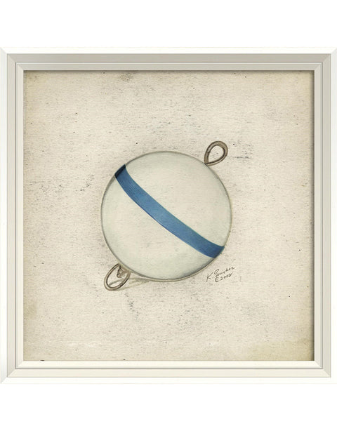 Blue and White Bobber Framed Print | Coastal Decor | Wall Art