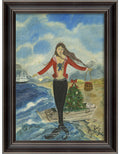 Christmas Mermaid Framed Print | Island Decor | Wall Art