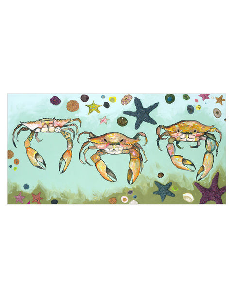 Crabs & Starfish Canvas Print | Coastal Decor | Wall Art