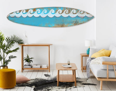 Distressed and Rustic Surfboard Wood Panel | Island Decor | Wall Art