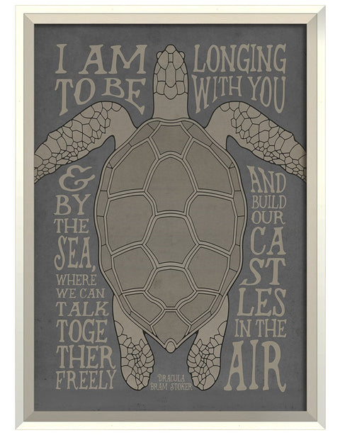 I am Longing to be with You on Gray Framed Print | Coastal Decor | Wall Art