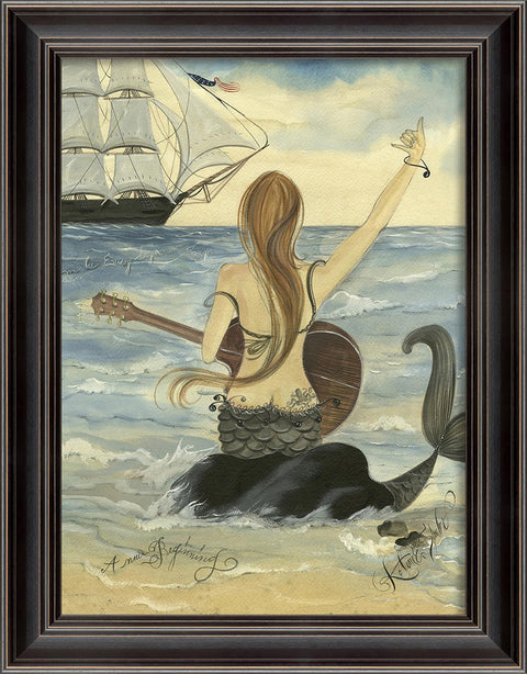Let's Rock Mermaid Framed Print | Island Decor | Wall Art