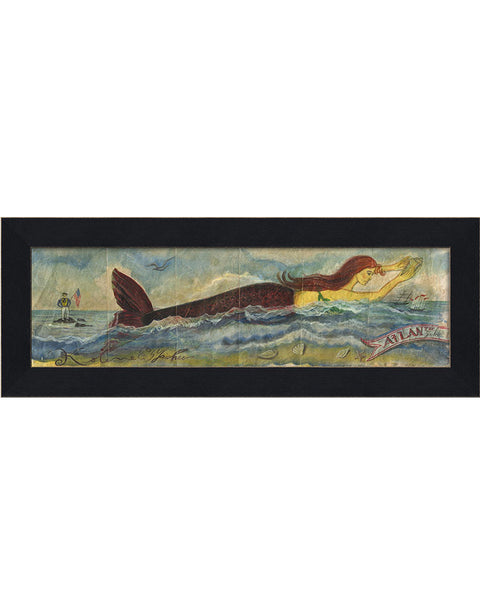 Mermaid at the  Atlantic Shore Framed Print | Island Decor | Wall Art