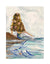 Mermaid In the Sea Brunette Canvas Print | Island Decor | Wall Art