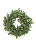 Mix Royal Ruscus, Fittonia and Berries Wreath | Seasonal | Artificial Flowers