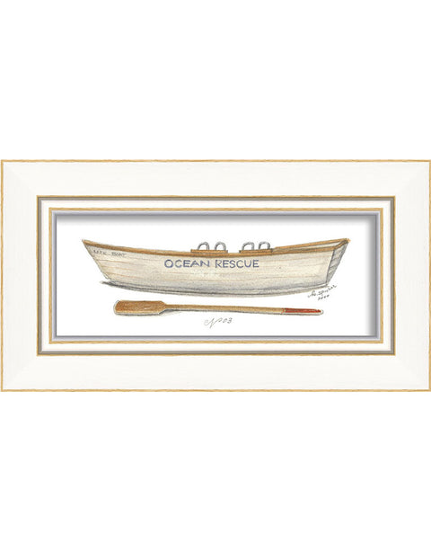 Ocean Rescue Boat Framed Print | Coastal Decor | Wall Art
