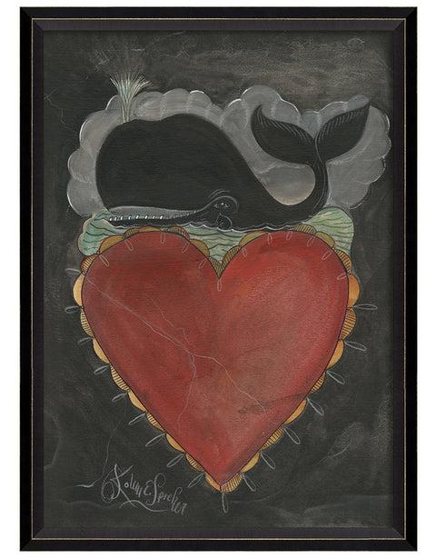 Whale Heart Framed Print | Nautical Decor | Wall Art